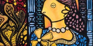 Young Lady with Flower, 1960. Amelia Peláez del Casal (Cuba, 1896-1968)